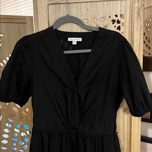 A New Day Classic Black puff sleeve tiered dress
